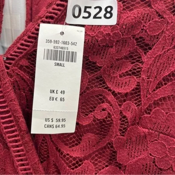 Hollister Dress Womens Size Small Maroon Lace Long Sleeve , New With Tags - Picture 13 of 16